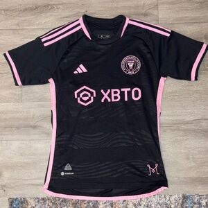 Adidas Black and Pink Sports Jersey